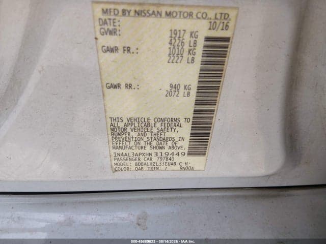 2017 NISSAN ALTIMA 2.5 SR 9
