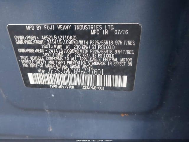 2017 SUBARU FORESTER 2.0XT TOURING 9
