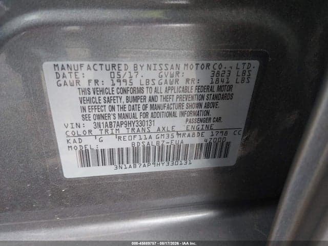 2017 NISSAN SENTRA S 9