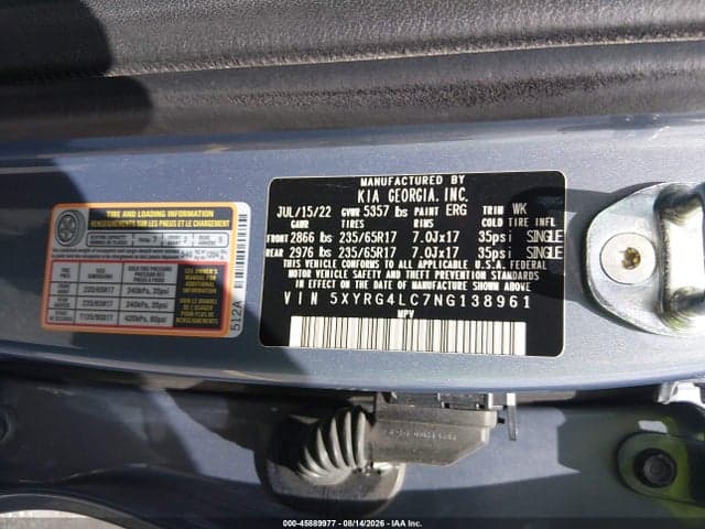 2022 KIA SORENTO LX 9