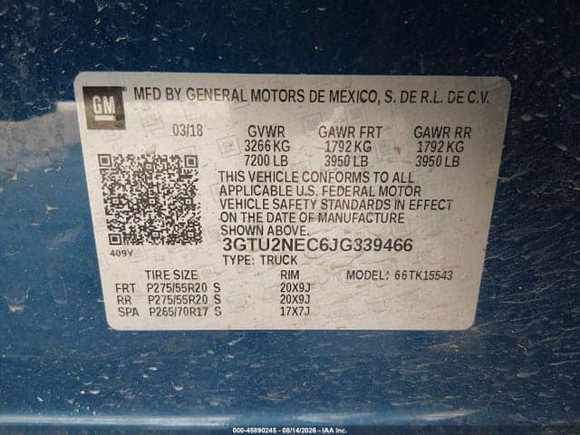 2018 GMC SIERRA 1500 SLT 9