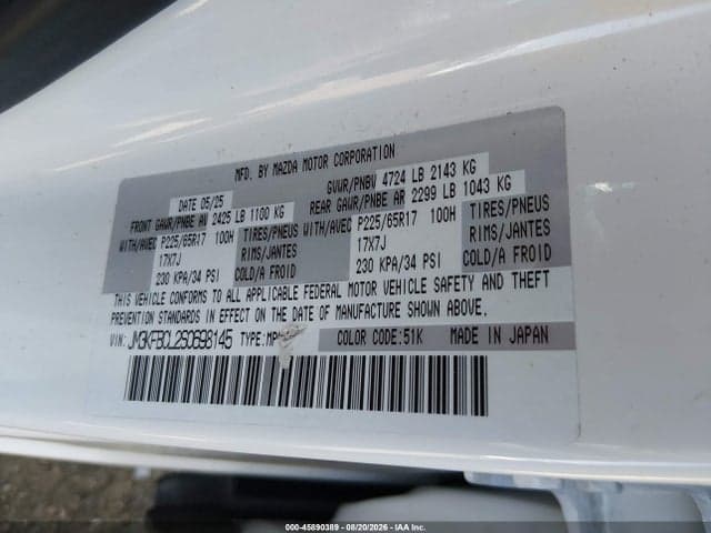 2025 MAZDA CX-5 2.5 S PREFERRED 9