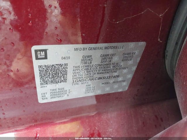 2019 CHEVROLET TAHOE C1500 LS 9