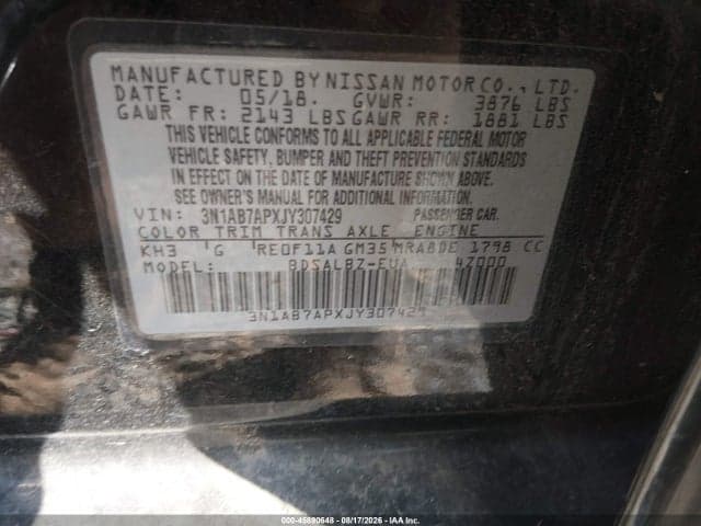 2018 NISSAN SENTRA S 9