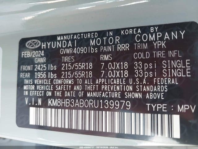 2024 HYUNDAI KONA SEL 9