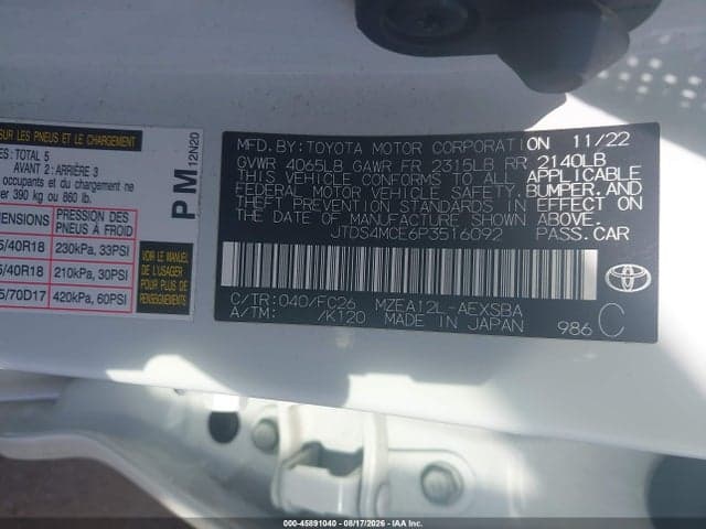2023 TOYOTA COROLLA SE 9