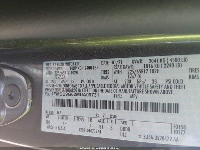 2021 FORD ESCAPE SE 9