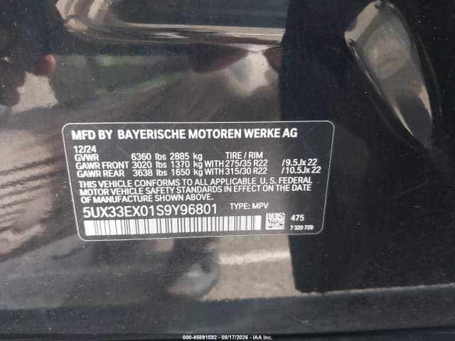 2025 BMW X6 XDRIVE40I 9