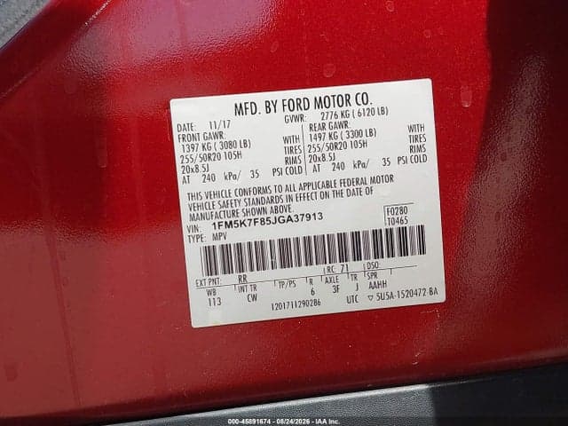 2018 FORD EXPLORER LIMITED 9