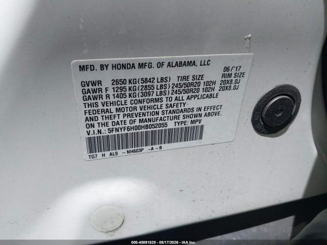 2017 HONDA PILOT ELITE 9