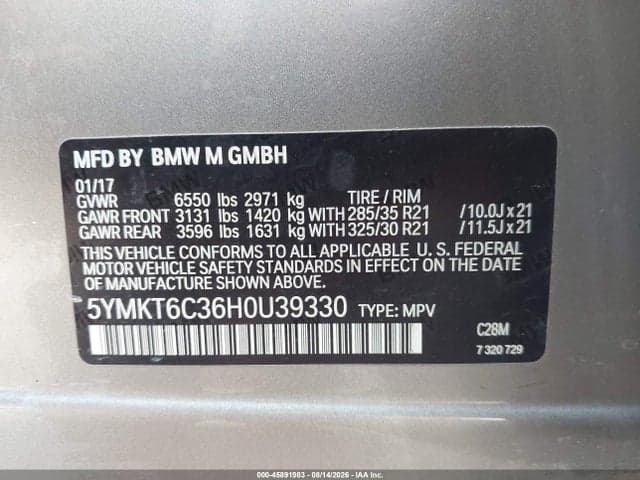 2017 BMW X5 M 9