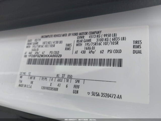 2019 FORD TRANSIT-350 CAB 9