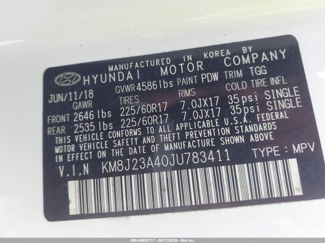 2018 HYUNDAI TUCSON SE 9