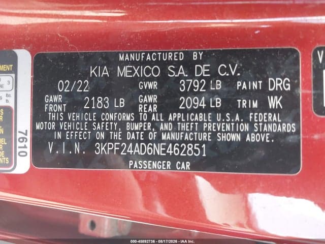 2022 KIA FORTE LXS 9