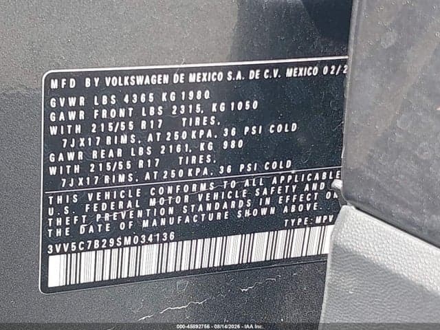 2025 VOLKSWAGEN TAOS 1.5T S 9
