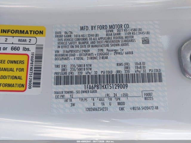 2026 FORD MUSTANG ECOBOOST PREMIUM FASTBACK 9