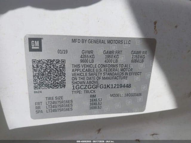 2019 CHEVROLET EXPRESS 3500 WORK VAN 9