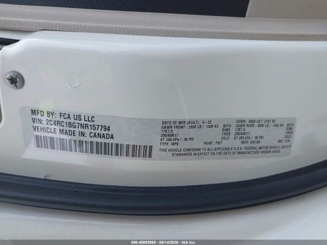 2022 CHRYSLER PACIFICA TOURING L 9