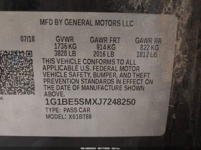 2018 CHEVROLET CRUZE LT AUTO 9