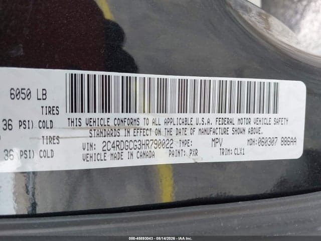 2017 DODGE GRAND CARAVAN SXT 9