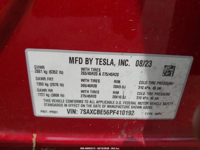 2023 TESLA MODEL X DUAL MOTOR ALL-WHEEL DRIVE/STANDARD RANGE 9