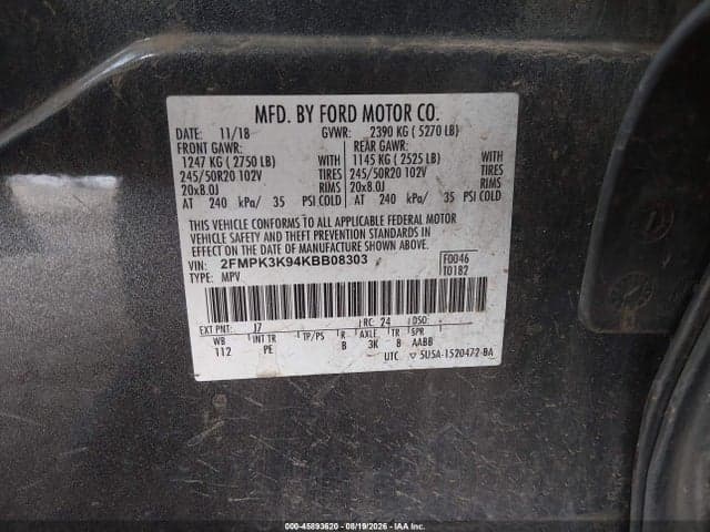2019 FORD EDGE TITANIUM 9