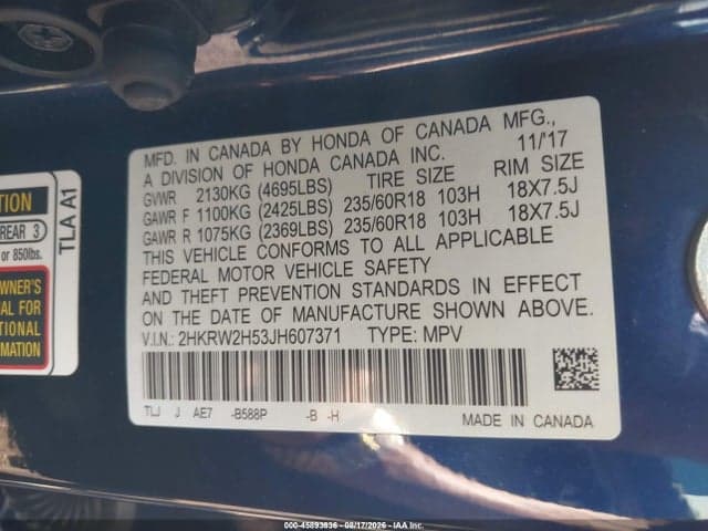 2018 HONDA CR-V EX 9