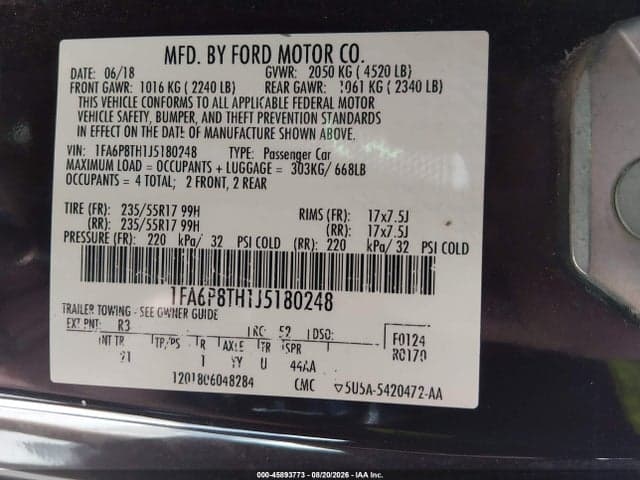 2018 FORD MUSTANG ECOBOOST 9