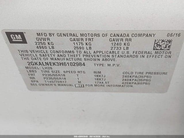 2017 GMC TERRAIN SLE-2 9