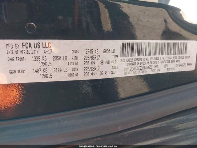 2017 DODGE GRAND CARAVAN SXT 9
