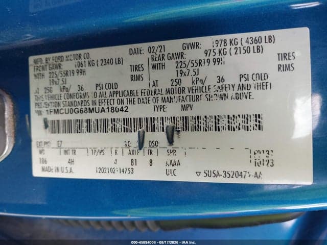 2021 FORD ESCAPE SE 9
