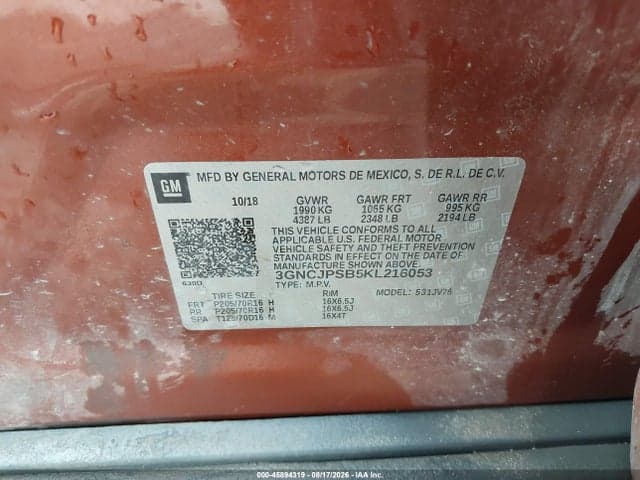 2019 CHEVROLET TRAX LT 9