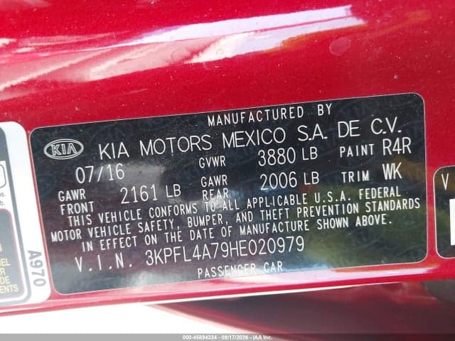 2017 KIA FORTE S 9