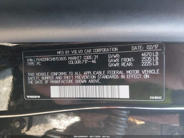 2017 VOLVO S60 INSCRIPTION T5 9