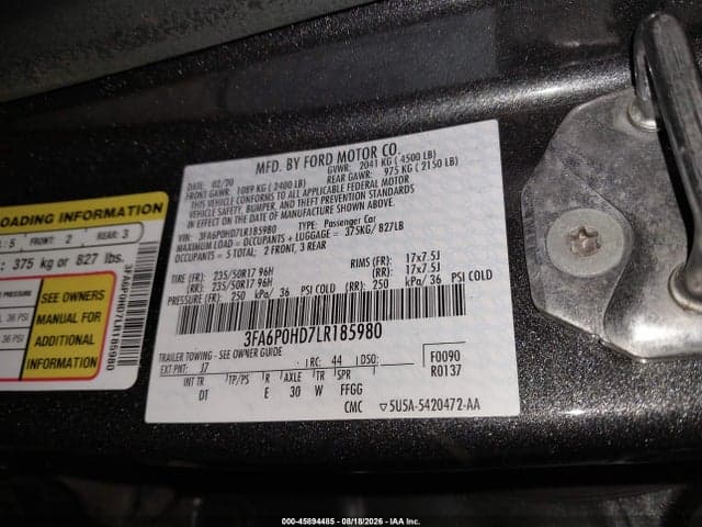 2020 FORD FUSION SE 9