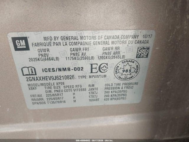 2018 CHEVROLET EQUINOX LS 9