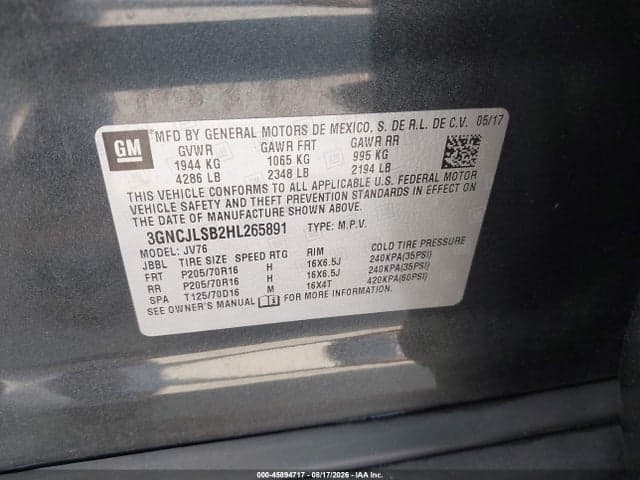 2017 CHEVROLET TRAX LT 9