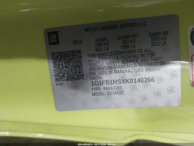 2019 CHEVROLET CAMARO 1LT 9