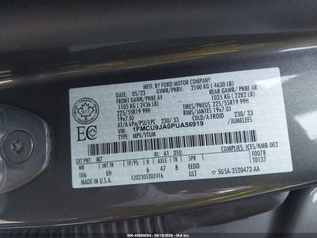 2023 FORD ESCAPE PLATINUM 9