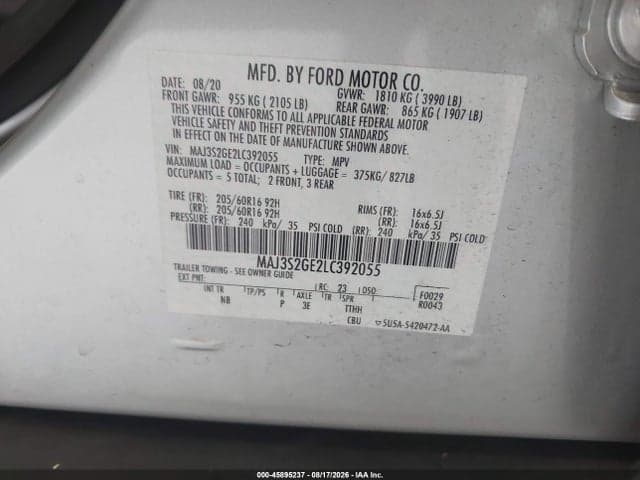 2020 FORD ECOSPORT SE 9