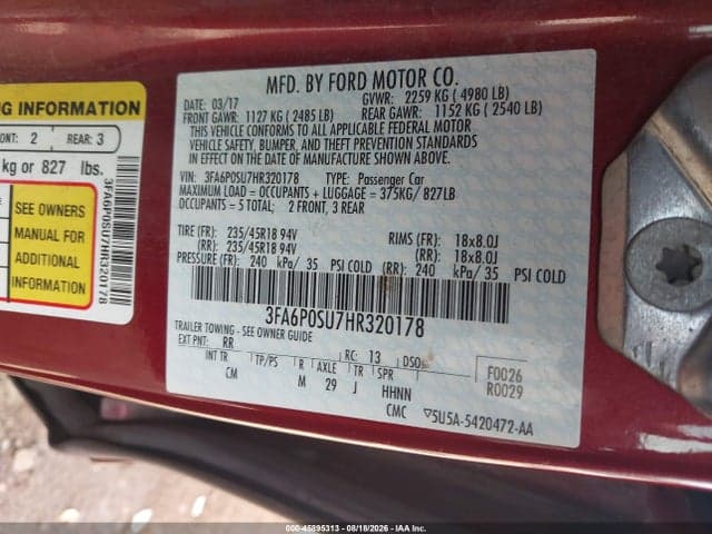 2017 FORD FUSION ENERGI TITANIUM 9