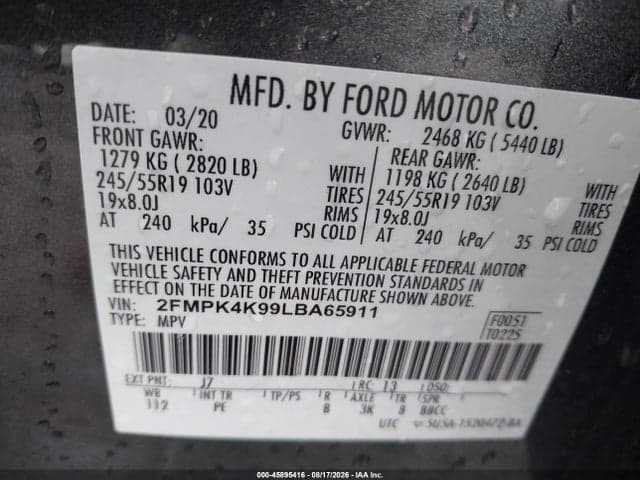 2020 FORD EDGE TITANIUM 9