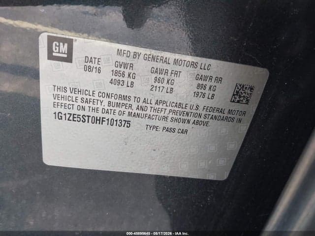 2017 CHEVROLET MALIBU 1LT 9