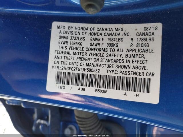 2018 HONDA CIVIC LX 9