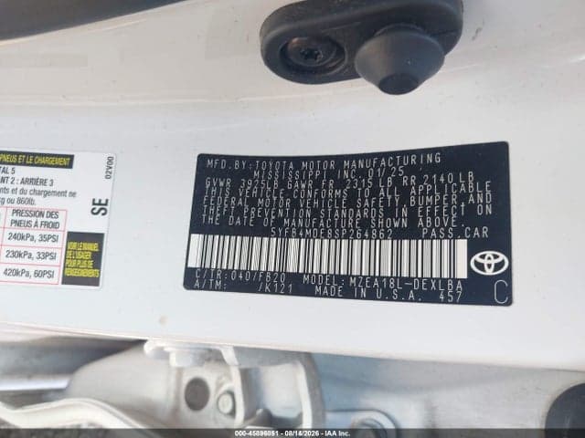 2025 TOYOTA COROLLA LE 9