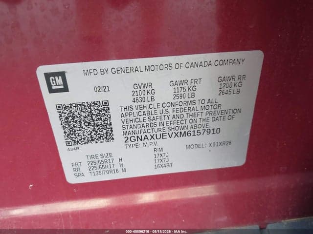 2021 CHEVROLET EQUINOX AWD LT 9