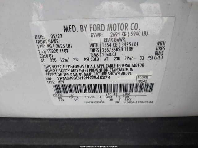 2022 FORD EXPLORER XLT 9