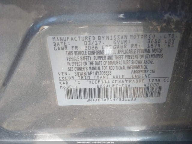 2017 NISSAN SENTRA SR 9