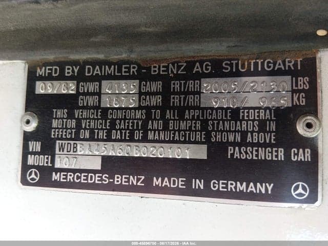 1983 MERCEDES-BENZ 380 SL 9