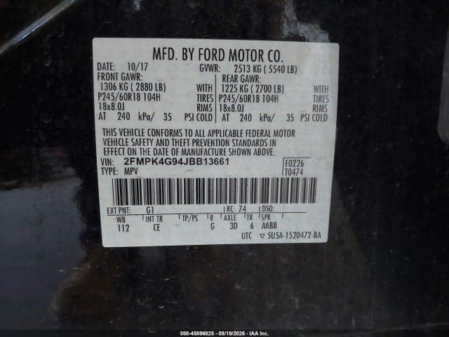 2018 FORD EDGE SE 9